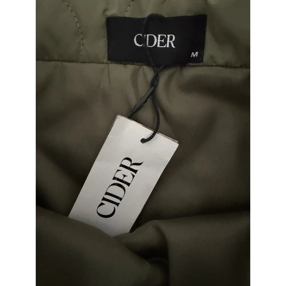 NEW CIDER Quilted Mini Skirt Sz M Preppy Puffy Sage Green Hipster College Career